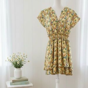 Sienna Sky| Yellow Floral Sundress Mini Sz XS